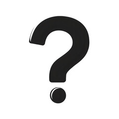 Question mark isolated on transparent background symbolizing uncertainty, doubt and problem solving in business, education, science and various creative projects.