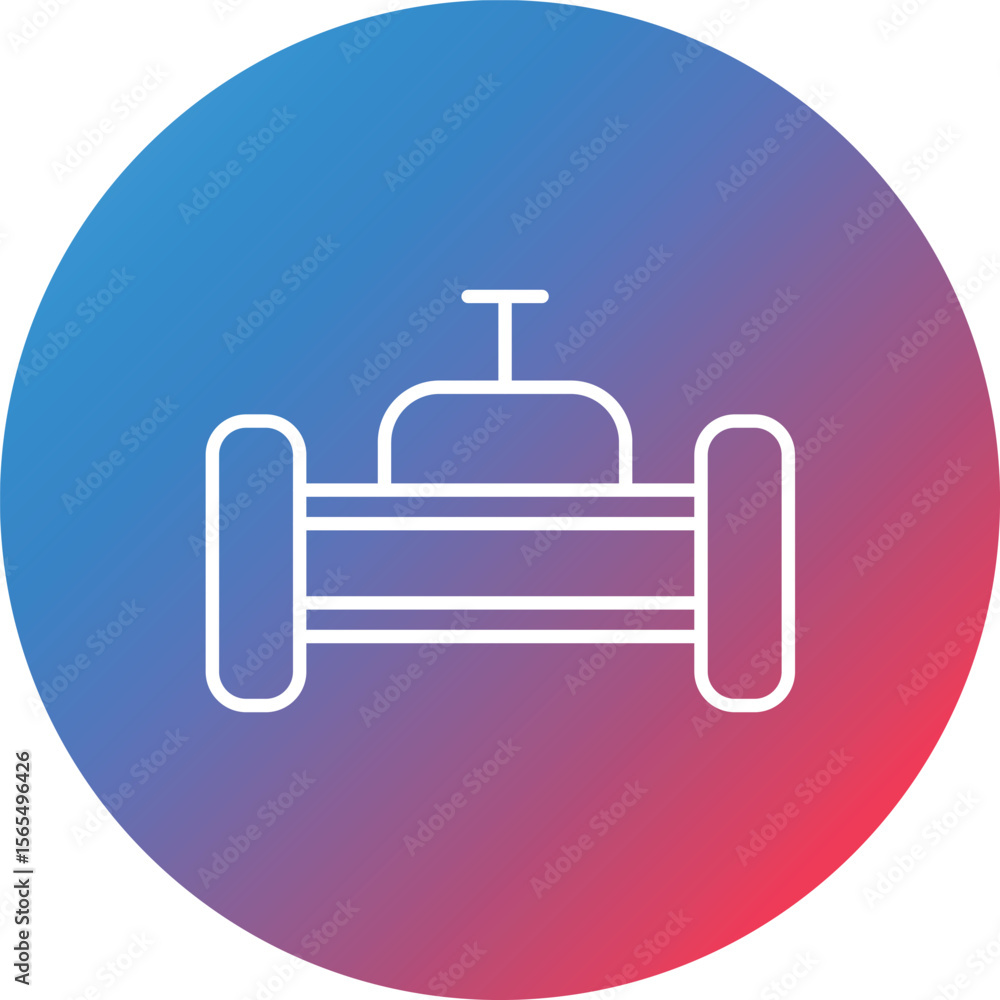 Poster valve line gradient circle background icon