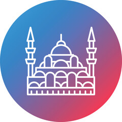 Istanbul Line Gradient Circle Background Icon