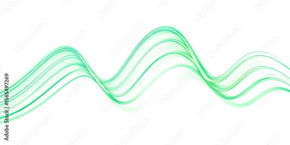 Canvas Prints abstract neon wave on transparent background. green glowing wavy line. design element. energy. ecolo