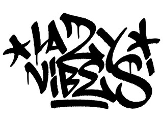 Graffiti tag “Lazy Vibes” street art urban for Hammock Day, chill mural with relaxing summer mood.