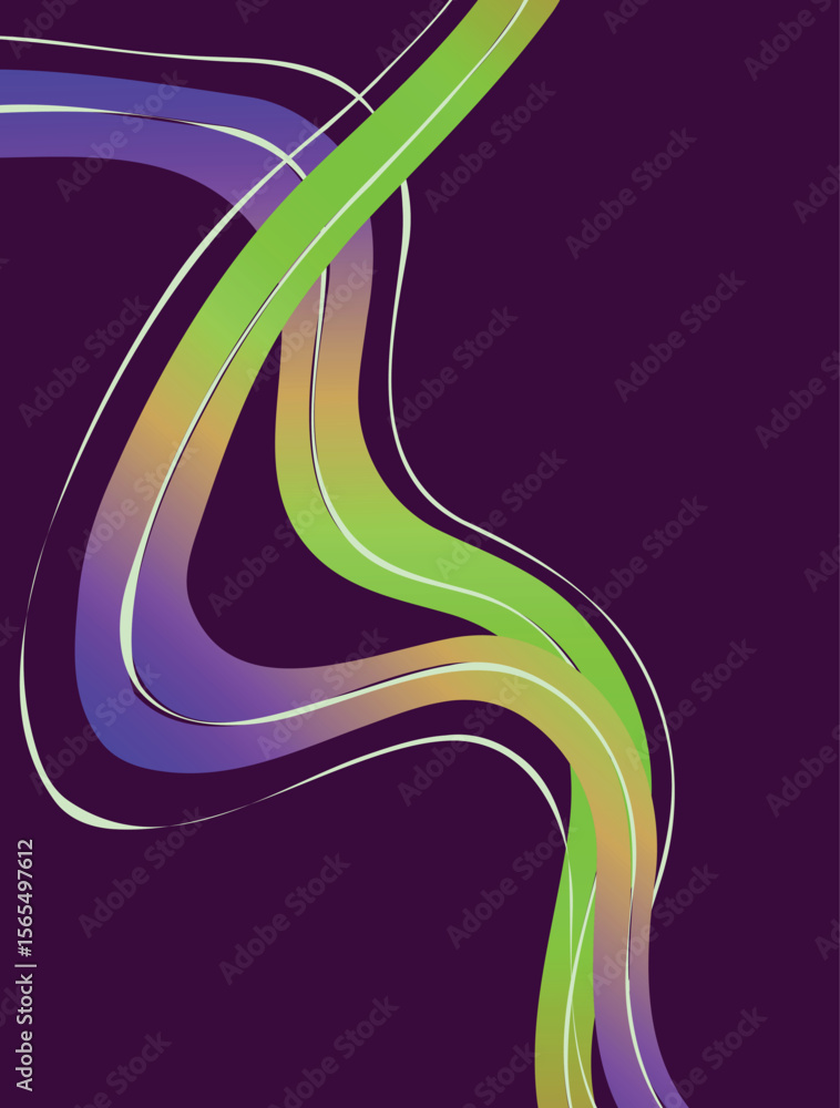 Leinwandbilder Gradient colors Lines with smooth shapes pattern  Abstract Vector Design Elements for Backgrounds, Patterns, Posters and Banners. Ribbons. Spiral Geometric Graphics