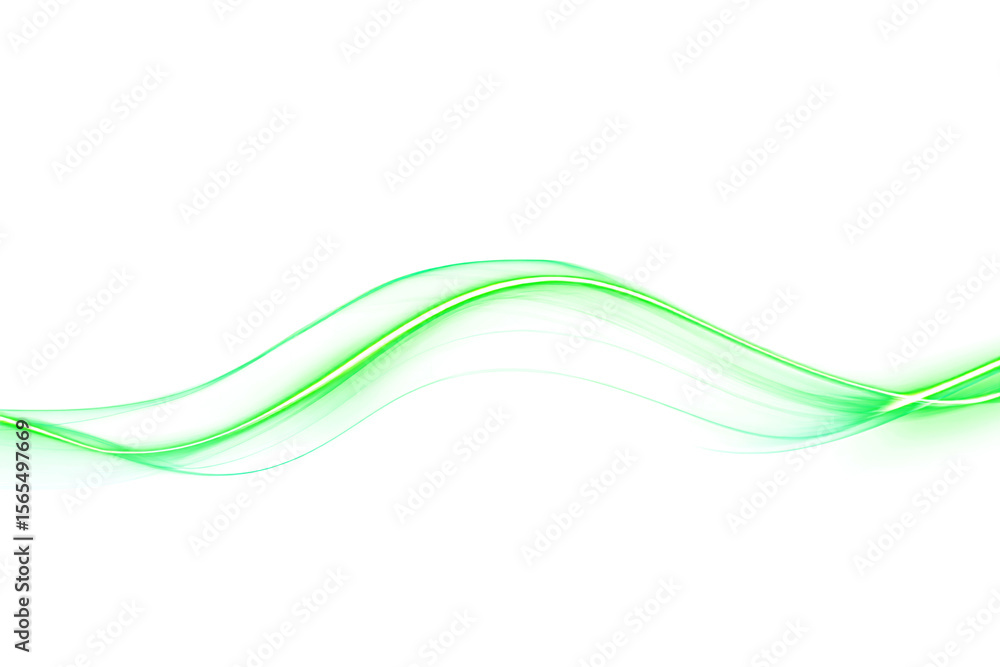 Canvas Prints abstract neon wave on transparent background. green glowing wavy line. design element. energy. ecolo