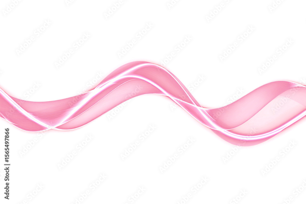 Poster abstract neon wave on transparent background. pink glowing wavy line. design element. energy. moveme