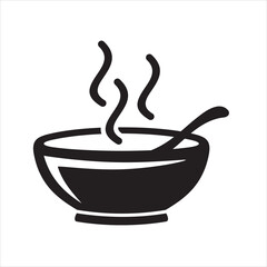 Hot Food Bowl Logo Steaming Soup, Noodle, and Culinary Icon Design