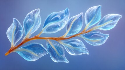 Glass Branch: A Serene Digital Artwork