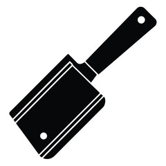 Sharp Meat Cleaver Icon Illustration Butcher Knife, Cutlery and Culinary Tool in Vector Format