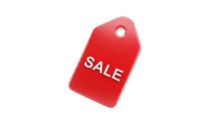 3D discount sale tag icon in transparent background
