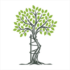 Orthopedic Tree Logo Natural Spine and Bone Health Care Symbol