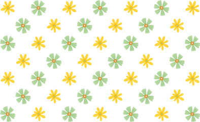 Stylish vector pattern with tropical floral elements blooms leaves. Great for modern fabric, surface design, and wrapping paper.

