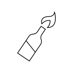 Molotov Cocktail Fire Bomb Line Icon