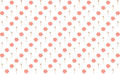 Stylish vector pattern with tropical floral elements blooms leaves. Great for modern fabric, surface design, and wrapping paper.

