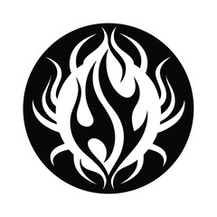 Fototapeta premium Abstract flame design in a circle silhouette vector illustration