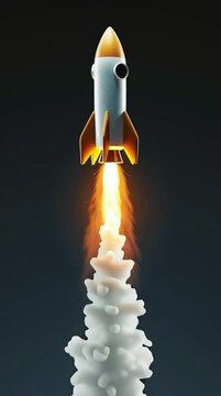 Rocket is flying out of phone
Bussiness marketing concept