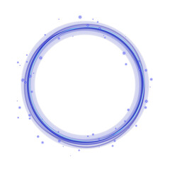 Neon light energy ring with glowing trail swirl effect. Abstract dynamic circular motion of...