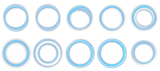 Neon eclipse light effect with glowing blue orbit rings. Perfect for high-tech backgrounds, motion graphics, space themes, digital visuals, or minimalist sci-fi UI design concepts.