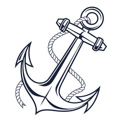 Nautical Anchor with Rope maritime sailing