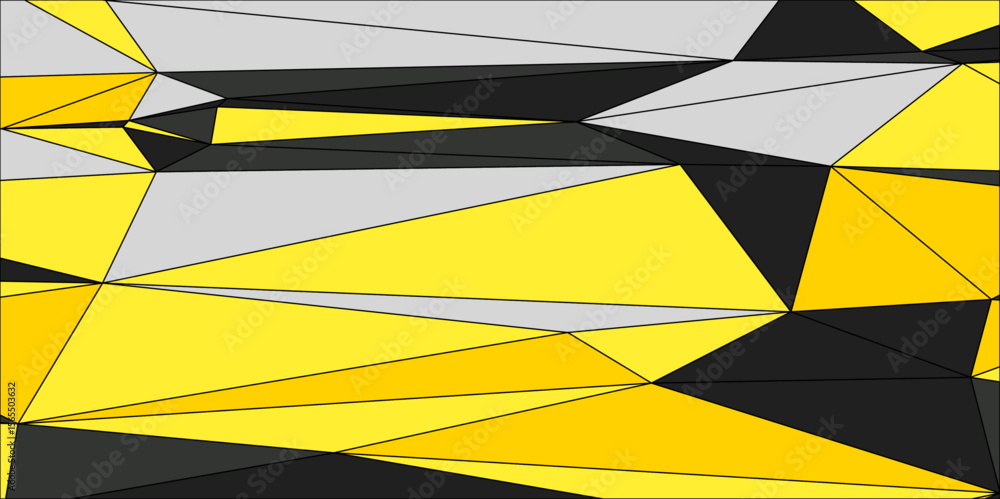 Poster bold geometric yellow black gray abstract polygon background triangular low poly design with modern 