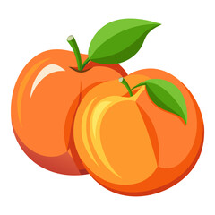 Ripe Peach with Fuzzy Skin Isolated on White Background