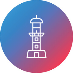 Newzealand Monument Line Gradient Circle Background Icon
