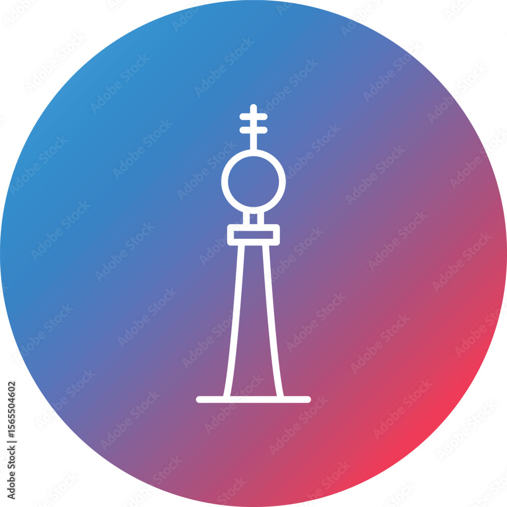 Poster fernsehturm berlin line gradient circle background icon