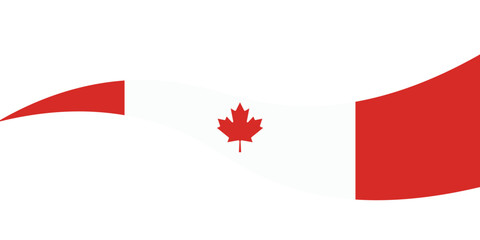 Canada flag tricolor rainbow curve design transparent png and vector illustration.