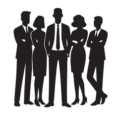 silhouette of businessman standing with elegant style