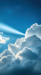 Sunbeam Through Cumulus Clouds