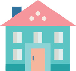Pastel House Icon – Minimalist Home & Real Estate Symbol