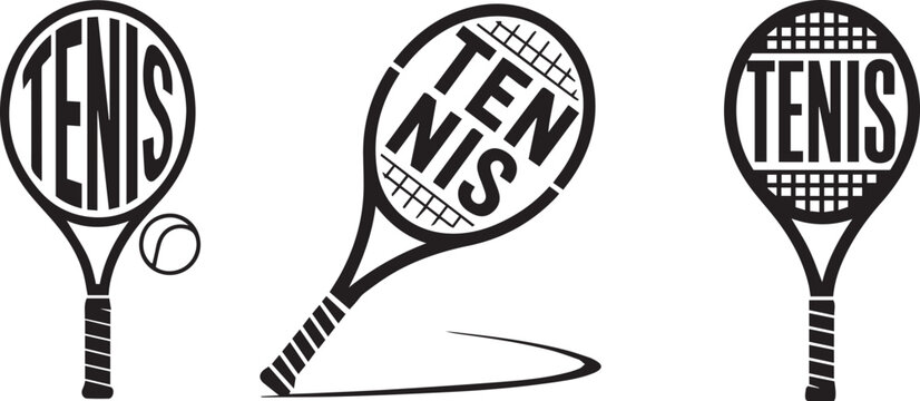 Tennis Racquet Vector Set - Sport Equipment Illustrations

