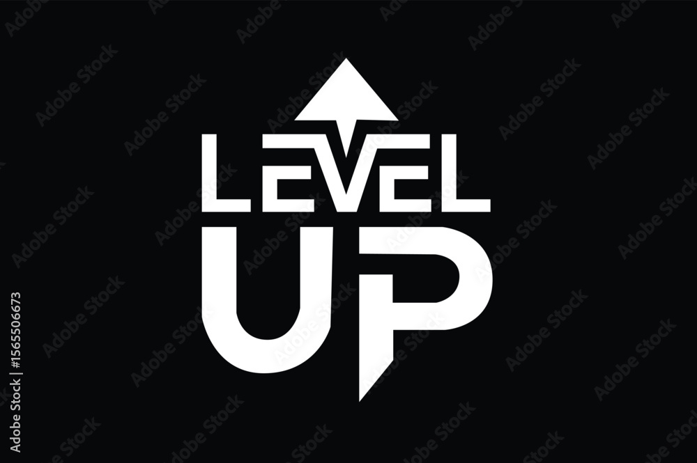 Fototapete modern level up typography logo design. level up text with arrow. vector illustration