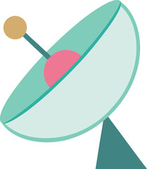 Pastel Satellite Dish Icon – Minimalist Communication & Digital Signal Symbol