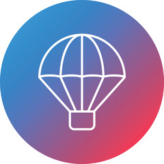 Fototapeta premium Army Parachute Line Gradient Circle Background Icon