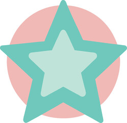 Pastel Star Icon – Minimalist Astronomy & Celestial Symbol