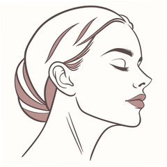 Elegant Woman Profile With Closed Eyes face beauty