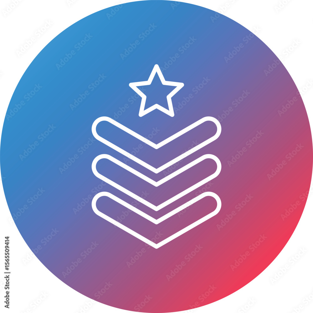 Poster army chevron line gradient circle background icon