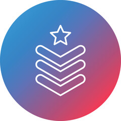 Army Chevron Line Gradient Circle Background Icon