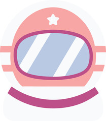 Flat Vector Space Suit Helmet – Modern Futuristic Technology & Cosmic Design