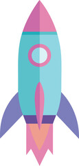 Pastel Rocket Icon – Minimalist Space Shuttle & Modern Tech Symbol
