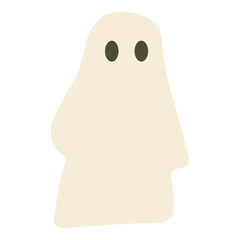 Cute ghost vector illustration isolated on white background. Fun and spooky Halloween character perfect for decorations, greeting cards, and festive seasonal designs.