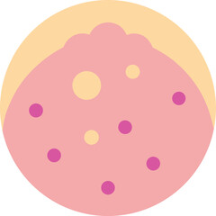Pastel Cookie Icon – Minimalist Chocolate Chip Dessert & Sweet Snack