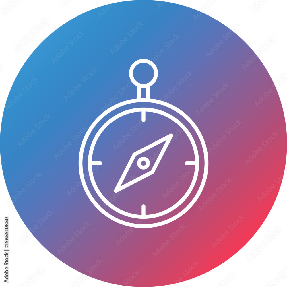 Poster army compass line gradient circle background icon