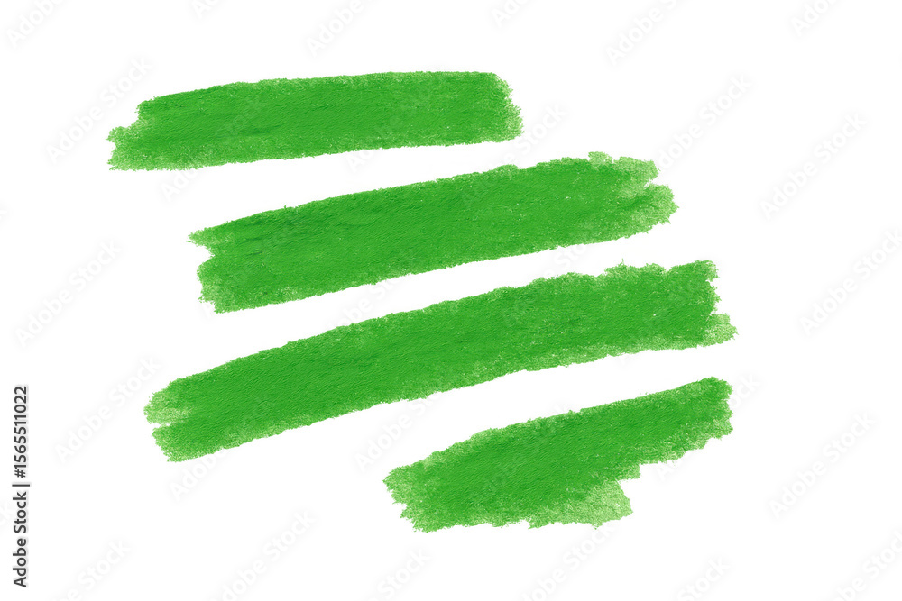 Poster green brush strokes creating dynamic graphic element, adding vivid artistic touch against transparen