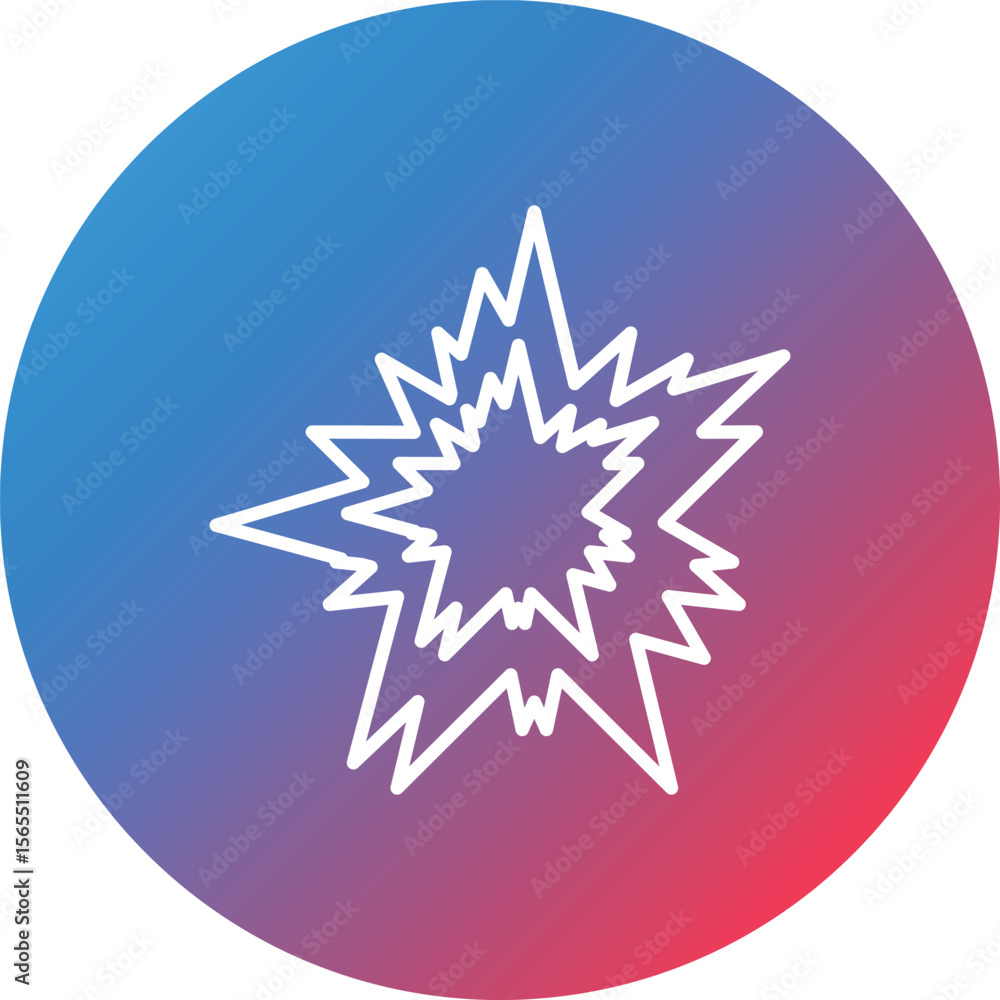 Poster explosion line gradient circle background icon