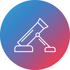 Army Mortar Line Gradient Circle Background Icon