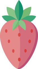Pastel Strawberry Icon – Minimalist Fruit & Healthy Food Symbol