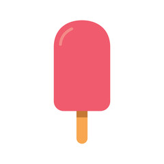 flat pink ice cream popsicle icon