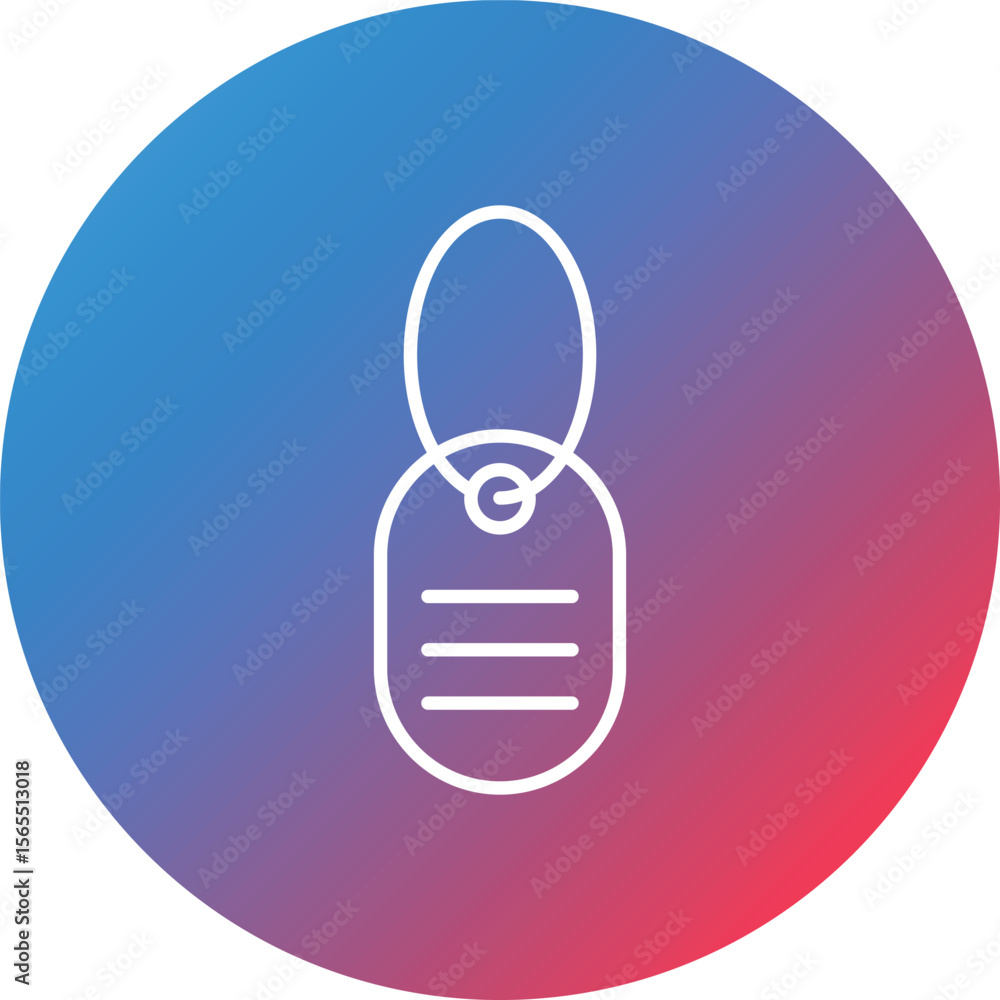 Poster army dog tag line gradient circle background icon