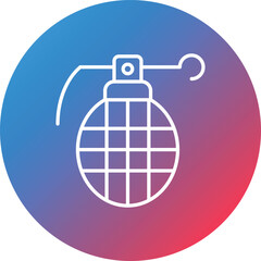 Grenade Line Gradient Circle Background Icon