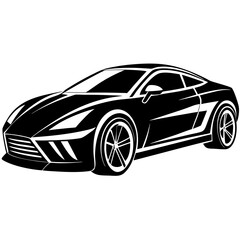 Fototapeta premium retro car isolated shilhoutte on white background